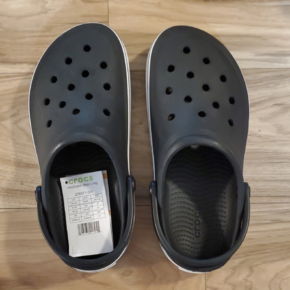NWT CROCS Clean Clog in Black/White Womens 8/Mens 6 - Picture 1 of 4